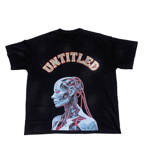 T-shirt pour homme Y2K personnalisé, streetwear, imprimé graphique DTG, surdimensionné, 100% coton, vintage, délavé à l'acide, avec strass - Product Image 5