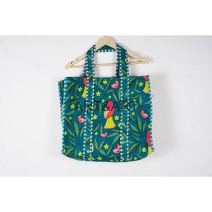 Bolso Tote de Moda Vintage Hecho a Mano en India, de Algodón, para Mujer, Estampado a Bloque, Acolchado, con Dos Asas y Cierre Abierto - Product Image 2