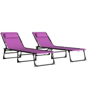 <b>Purple</b> Folding Lounge <b>Chair</b> Outdoor Sun Lounger <b>Chair</b> - Product Image 5