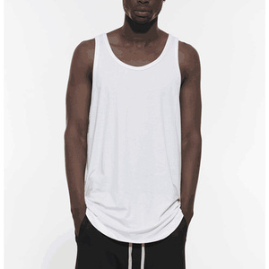 Débardeur noir pour homme grande taille, col rond, en coton tricoté uni, vêtement décontracté - Product Image 4