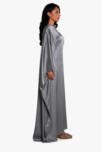 Premium Quality Luxury Polyester Abaya Dress with Flowy <b>Sleeves</b> Full Length Modest Casual Spring Women Wear Adults ODM - Product Image 3