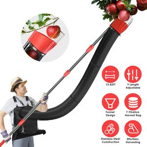 Asta Raccoglifrutta Rinforzata da 4,10 m con Sacco di Raccolta, Cesto e Imbuto per la Raccolta di Frutta ad Alta Portata - Product Image 2