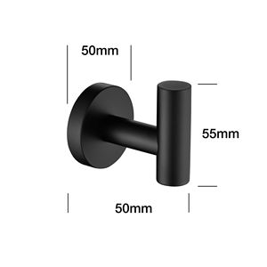 Nero opaco SUS 304 salvietta da bagno in acciaio inossidabile e gancio per vestaglia senza trapano a muro per doccia da cucina ganci appesi a parete confezione da 6 - Product Image 3
