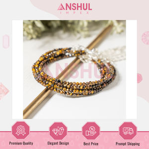 Fabricante Indio de Joyería de Moda con Cuentas Facetadas de Diseño Elegante y Lujoso, Tobillera de Cristal Ojo de Tigre a Precio de Fábrica - Product Image 3