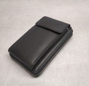Genuine Leather Mobile Case Cover Single Shoulder <b>Sling</b> <b>Bag</b> Clutch Wholesale Supply Lady Style Polyester Lining Traveling Wallet - Product Image 3