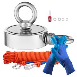 Kit di Pesca Magnetica con Magnete Potente da 454 Kg, Forza di Trazione Bilaterale, Strumenti e Accessori per Pesca Magnetica con Magneti al Neodimio - Product Image 1