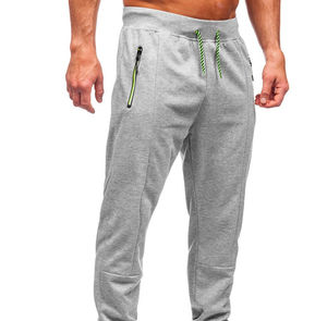 Men's Woolen Vintage Straight Gray Sweatpants Mid Rise Elastic Drawstring Side Pockets Casual <b>Joggers</b> Autumn Wear OEM Service - Product Image 3