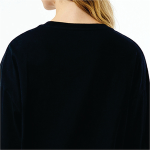 Sudadera Oversize de Cuello Redondo para Mujer, Negra, 80% Tejido Terry Sólido, Bordado, Forro de 300g, Top Casual de Invierno - Product Image 2