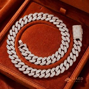 Rose Gold Plated Moissanite <b>Necklace</b> Fashion Jewelry Cuban Link <b>Chain</b> for Women Men Elegant Gifts New York City Fine Jewelry NYC - Product Image 5
