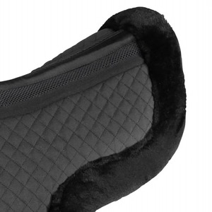 Almohadilla acolchada para silla de montar con panel de malla y forro polar, negra, para equitación - Product Image 5