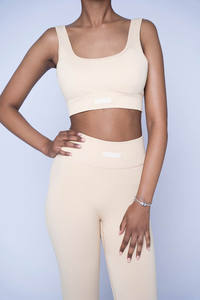 Ensemble de sport 2 pièces sans couture pour femme, 100 % polyester, respirant, grande taille, soutien-gorge de sport et leggings, pour yoga, gym et fitness - Product Image 2