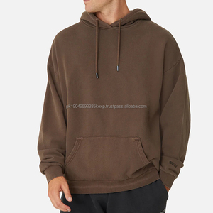 Oem Custom Street Hoodies Unisex High Quality Blank <b>Brown</b> Heavy Weight Boxy Winter <b>Men</b> Heavy Cotton Hoodie Oversized - Product Image 1