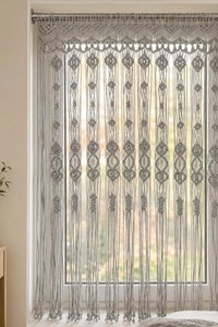 Custom Macrame Door Curtain | Boho Doorway Curtain <b>Panel</b> | Made to Measure <b>Window</b> Curtain | Handmade Fiber Art Home Decor - Product Image 1