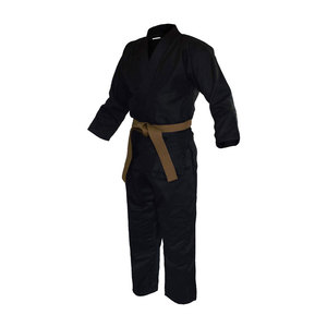 Kimono de BJJ Negro Unisex para Adultos, 100% Algodón, Duradero, Corte Regular, Estilo Liso Teñido, Ropa de Artes Marciales - Product Image 1