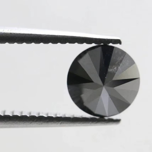 Diamant naturel noir rond de 1,38 ct, couleur F, très bonne finition. - Product Image 1
