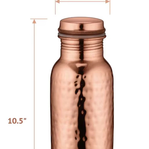Premium Hammered <b>Copper</b> <b>Drinking</b> <b>Bottle</b> Traditional Hydration Flask for Kitchen Dining Wellness and Outdoor Travel - Product Image 1