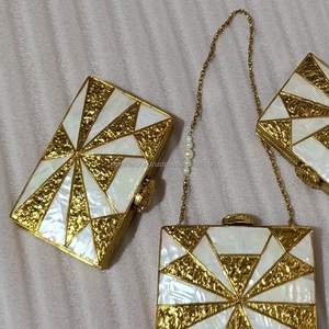 Bolso de mano de noche de lujo para mujer superventas, bolso de mano de metal nácar, bolso de mosaico, bolso indio Multicolor de RF Crafts - Product Image 3