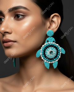 Pendientes de Tortuga Hechos a Mano con Cuentas para Mujer, Pendientes Colgantes de Animales Turquesa, Joyería Boho de Playa, Lindo Regalo Original - Product Image 6