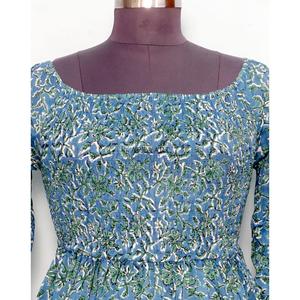 Robe longue d'été pour femme 100 % coton à imprimé floral, écologique, élégante pour les fêtes, décontractée pour le quotidien, avec boutons décoratifs, naturelle - Product Image 2