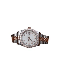Reloj Cronógrafo de Lujo Personalizado con Incrustaciones de Diamantes, Esfera Blanca para Hombre, Reloj Hip Hop con Diamantes Moissanite VVS y Correa Sencilla - Product Image 1