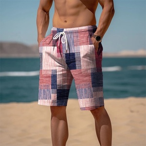 <b>Men's</b> Beach Shorts Patchwork Print Drawstring Summer Vacation Holiday Swim <b>Trunks</b> Casual Board Shorts Cotton Blend <b>Men's</b> Shorts - Product Image 5