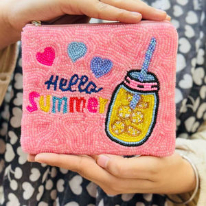 Monedero de cuentas hecho a mano, cartera pequeña de cuentas de semillas, bolsa con cremallera colorida, accesorio ligero hecho a mano, regalo único - Product Image 1