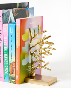 Porte-livres décoratifs en métal en forme de branche d'arbre dorée pour bibliothèque, bureau, maison, présentoir de table - Product Image 6