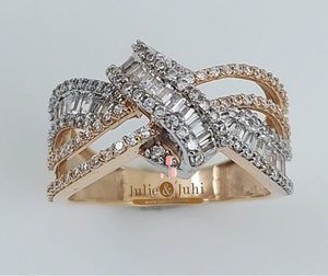 Elegante Anillo de Oro Rosa Real para Mujer con Acabado Brillante Radiante, Diseñado para Looks de Moda Sofisticados, Joyería para Bodas y Eventos - Product Image 1