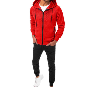Thermal Fleece Tracksuit Men Cotton Polyester Blend Brushed Interior Winter Set Full Zip Jacket <b>Jogger</b> Pants - Product Image 1