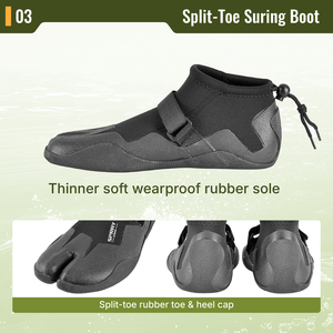 Bottes aquatiques AROPEC en néoprène 2 mm à bout fendu avec sangle à boucle, design unisexe coupe basse, logo personnalisé imprimé à l'écran - Product Image 4