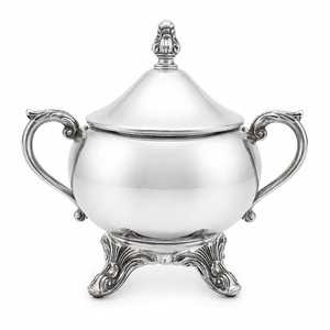 Sucrier vintage en argent plaqué avec couvercle F.B. Rogers 1883, sucrier antique avec poignées, service à thé classique - Product Image 2