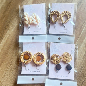 Pendientes Boho de Ratán, Hechos a Mano, Aros de Bambú Tejidos, Joyería Ecológica de Moda, Hechos en Vietnam, Venta al Por Mayor - Product Image 2