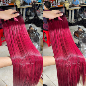 Pink Hot Color <b>Cheap</b> Double Drawn Gorgeous Bone Straight Vietnamese Human Hair Extensions Raw Hair Bundles Weaves and <b>Wigs</b> - Product Image 2