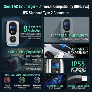Borne de recharge AC pour véhicule électrique CCS1 Tesla DLB Single Connect 7kW avec OCPP 1.6/2.0 - Product Image 1