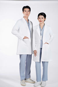 Blouse de laboratoire blanche haut de gamme en tissu tissé Spandex/Coton, uniforme d'hôpital pour médecins, infirmières et professionnels de santé, logo personnalisé, fabrication OEM - Product Image 4