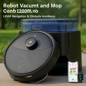 หุ่นยนต์ดูดฝุ่นและถูพื้นพร้อมระบบนำทางด้วย LiDAR 12000Pa และระบบหลบหลีกสิ่งกีดขวาง - Product Image 3