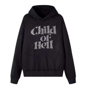 Sudadera con Capucha Personalizada con Logotipo, Estilo Urbano, con Pedrería, Sudadera con Capucha para Hombre, de Tela Gruesa - Product Image 6