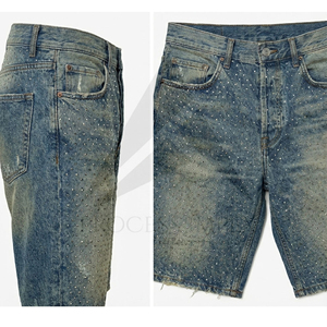 กางเกงยีนส์ขาสั้นผู้ชายประดับคริสตัลหรูหรา สไตล์สตรีทแวร์ ผลิตแบบ OEM Impex - Product Image 6