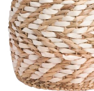 Cesta Ecológica de Jacinto de Agua Hecha a Mano, Cesta Decorativa de Almacenamiento con Acabado Natural para la Organización del Hogar - Product Image 4