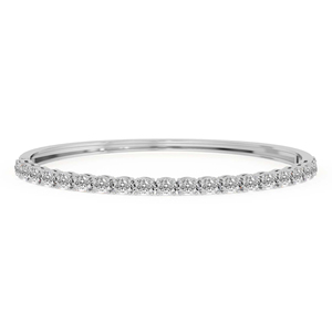 Pretty Oval Cut Serenity Lab Grown Created Diamond Openable <b>Bangle</b> <b>Bracelet</b> Crafted From 14k Gold GRA Certified Gold Jewelry - Product Image 1