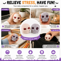 Jouet anti-stress en TPR en forme de crâne, best-seller transfrontalier pour Halloween, idéal pour les farces au bureau