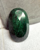 Opale ovale chauffée de laboratoire, taillée à facettes, verte, avec jeu de couleurs et effet de feu, 5000 carats, pour la décoration d'ongles