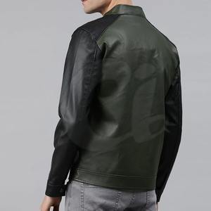 Men Autumn Three <b>Button</b> White Handsome Casual Leather Bomber Jacket O-neck Youth Coat Tops - Product Image 4