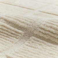 Tapis de zone minimaliste en grille ivoire, géométrique moderne, tufté à la main, neutre, pour salon et chambre, style artisanal, décoration de sol pour la maison