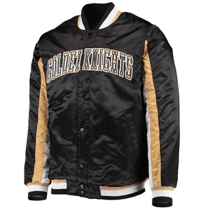 Custom Men's Satin Letterman Bomber Jacket Stand Collar Basketball Corduroy Style Winter-Available Wholesale Windproof - Product Image 1