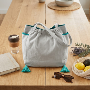 Eco Friendly <b>Folding</b> Cotton Calico Shopping <b>Bag</b> | Plain Dyed Reusable Tote <b>Bag</b> for Sustainable Daily Grocery Use Premium Quality - Product Image 4