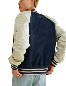 Chaqueta de Piloto con Bordado Personalizado, Chaqueta Bomber Informal de Satén Ligero para Hombre, Estilo Casual de Invierno - Product Image 3