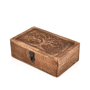 Boîte à chapelet artisanale en bois de manguier écologique Aqdus Saleem avec feuille d'or et coffret cadeau - Cadeau religieux en gros - Product Image 4