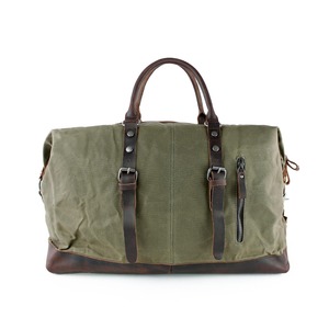 Sac de voyage en toile et cuir avec fermeture éclair, grande capacité, imperméable, sac de sport, sac de week-end, sac de voyage pour une nuit, LCTB-0021 - Product Image 1