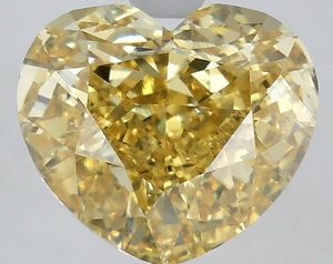 Diamant de laboratoire taille cœur 5,03 carats, jaune intense fantaisie, VS1, certifié IGI, diamant CVD en vrac pour la fabrication de bijoux - Product Image 1